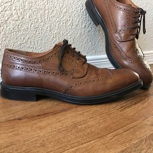 Stafford® Mason Mens Leather Wingtip Oxford Dress